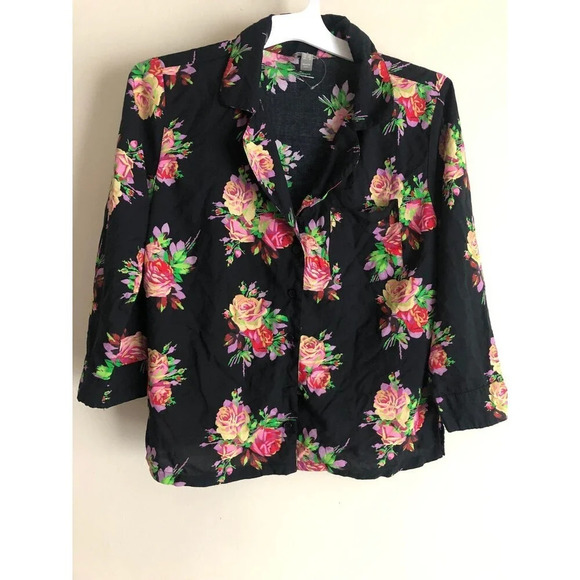 ASOS Women's Floral Button Front Shirt Size 2 - Picture 1 of 8